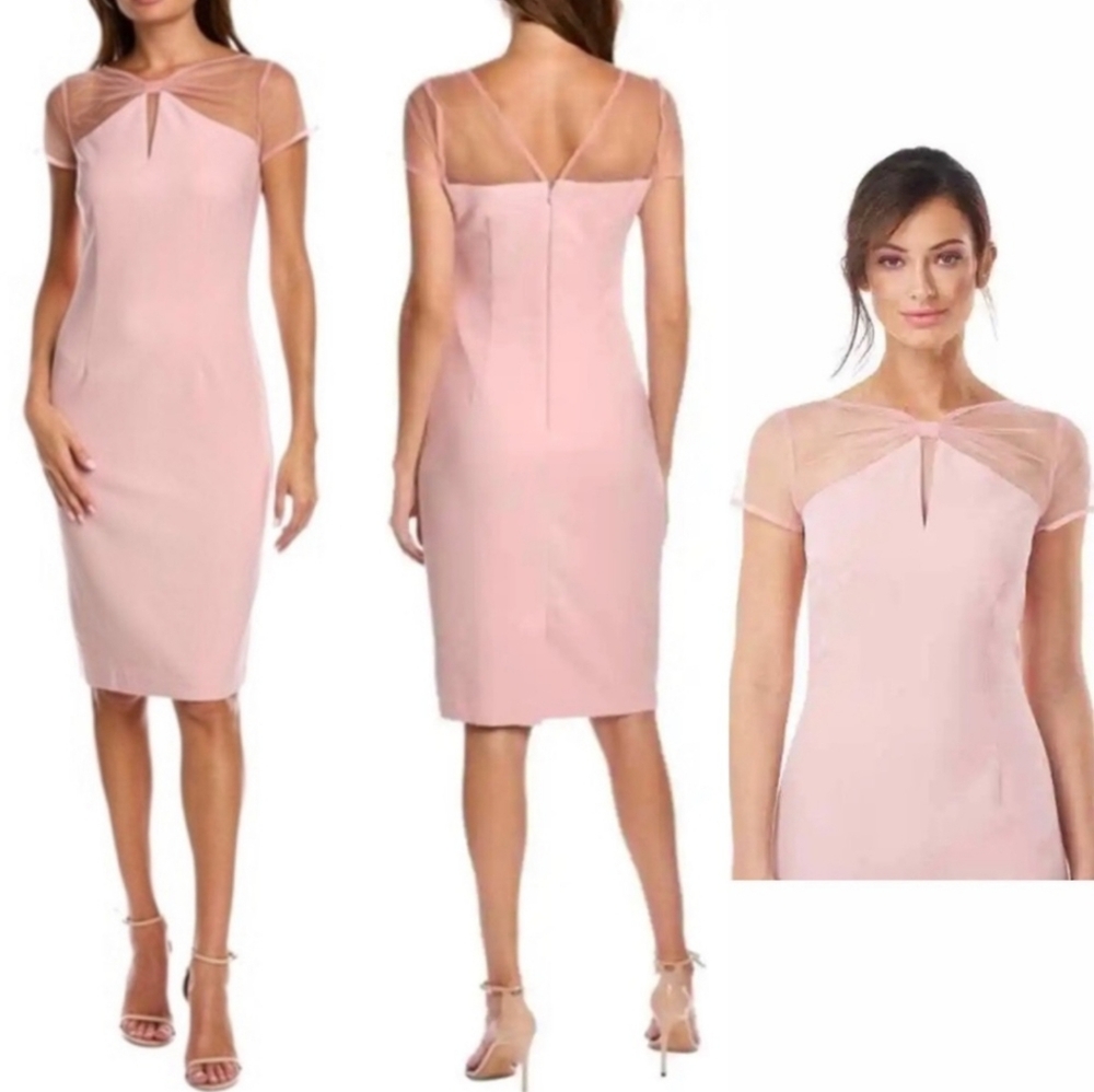 JS Collection Karina Bow Blush Pink Dress Size‎ 4